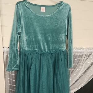 Wonder Nation Teal Velvet Kids Dress